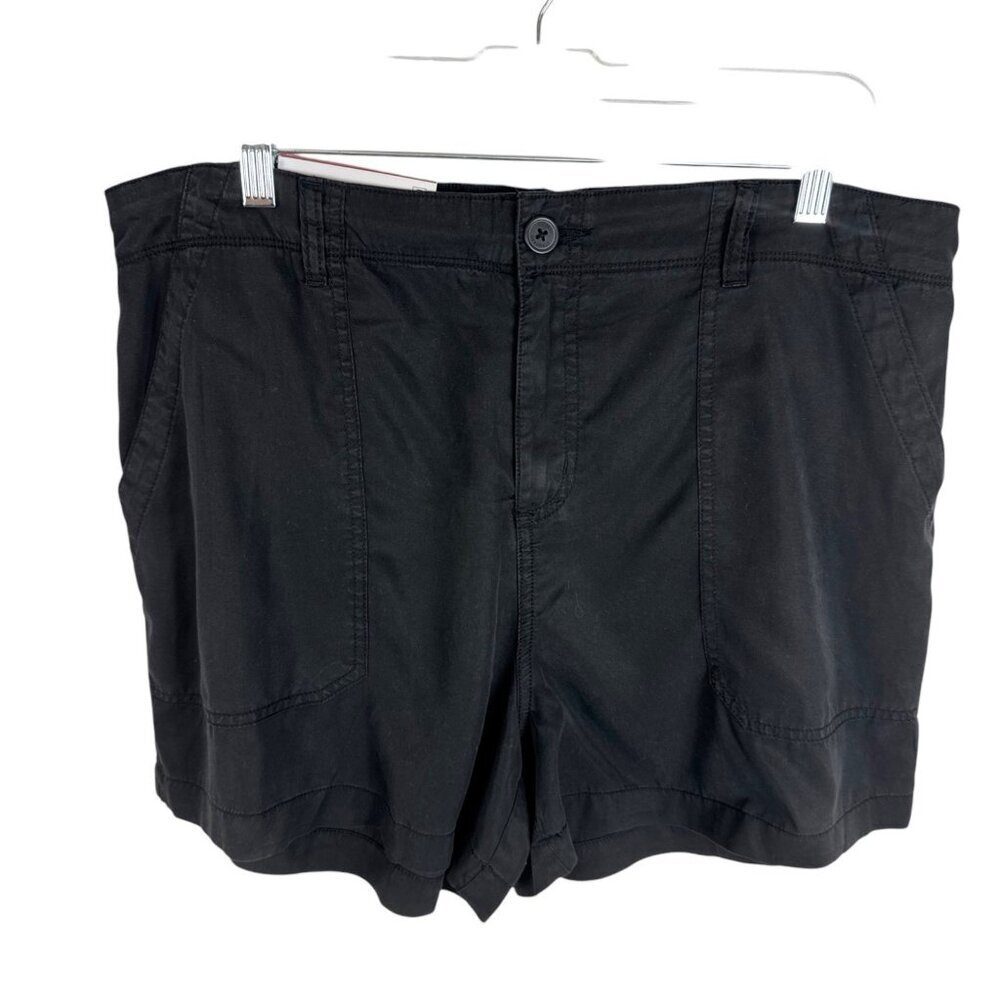 Sanctuary Social Standard Women's XL Fortune Tencel Shorts Washed Black Gray NWT